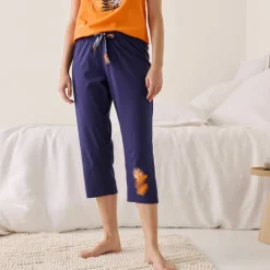 Pantacourt de pyjama en coton - uni tropical