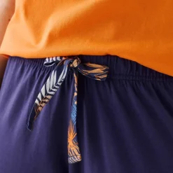 Pantacourt de pyjama en coton - uni tropical