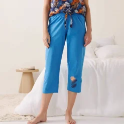 Pantacourt de pyjama en coton - uni tropical