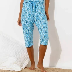 Pantacourt de pyjama imprimé fleuri