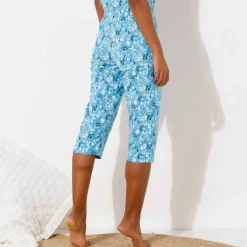 Pantacourt de pyjama imprimé fleuri
