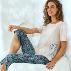 Pantacourt de pyjama imprimé Ikat