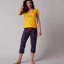 Pantacourt de pyjama imprimé étoiles Estrella - coton