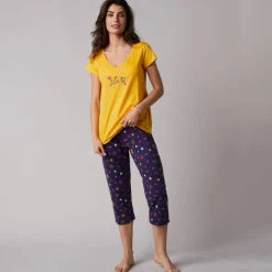 Pantacourt de pyjama imprimé étoiles Estrella - coton