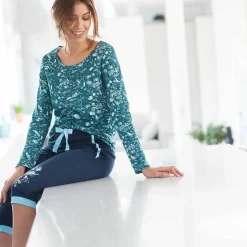 Pantacourt de pyjama – uni marine
