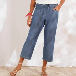 Pantacourt large en denim