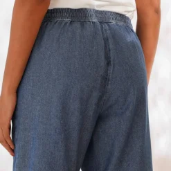 Pantacourt large en denim