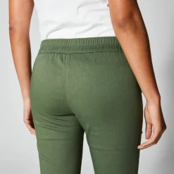 Pantacourt toile stretch, effet ventre plat