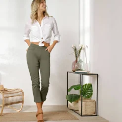 Pantacourt toile taille élastiquée