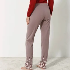 Pantalon base fleurie, jersey coton