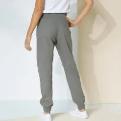 Pantalon blousant taille élastiquée, lin coton