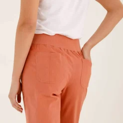 Pantalon blousant taille élastiquée, lin coton
