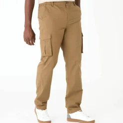 Pantalon cargo en toile ripstop ceinture élastiquée côtés
