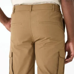 Pantalon cargo en toile ripstop ceinture élastiquée côtés
