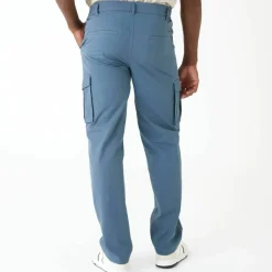 Pantalon cargo en toile ripstop ceinture élastiquée côtés