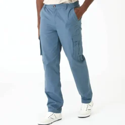 Pantalon cargo en toile ripstop ceinture élastiquée côtés