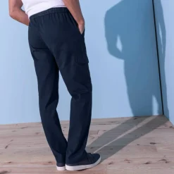 Pantalon cargo gabardine élastiqué
