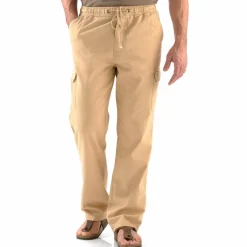 Pantalon cargo gabardine élastiqué