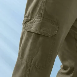 Pantalon cargo gabardine élastiqué