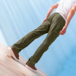 Pantalon cargo gabardine élastiqué