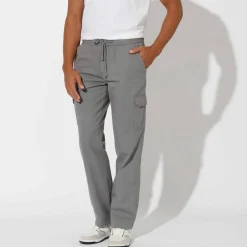 Pantalon cargo gabardine élastiqué