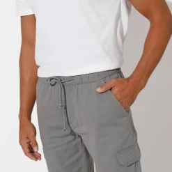 Pantalon cargo gabardine élastiqué