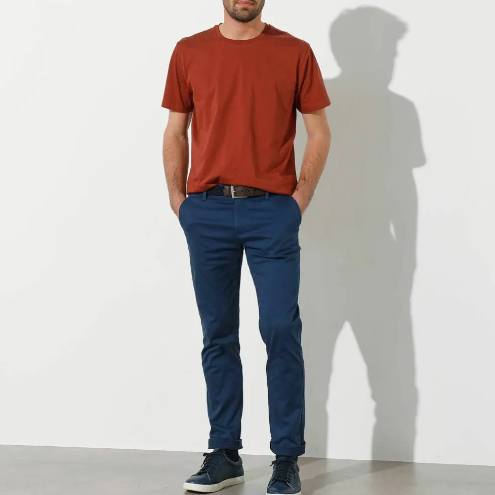 Pantalon chino élastiqué côtés
