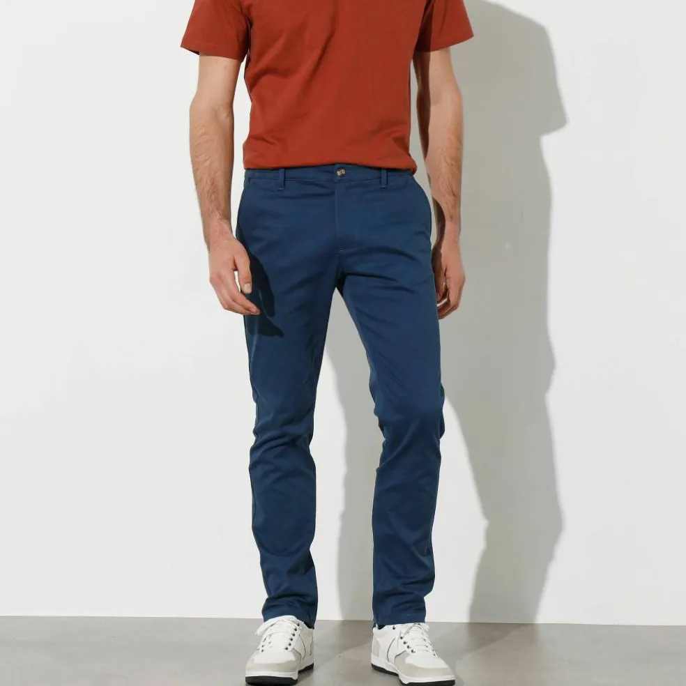 Pantalon chino élastiqué côtés