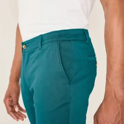 Pantalon chino élastiqué côtés