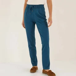 Pantalon chino uni, maille milano