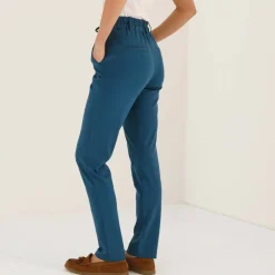 Pantalon chino uni, maille milano