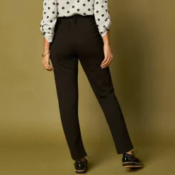 Pantalon chino uni, maille milano