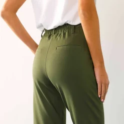 Pantalon chino uni, maille milano