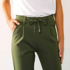 Pantalon chino uni, maille milano
