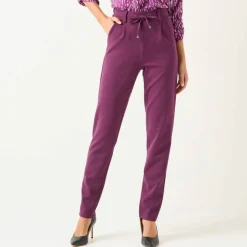Pantalon chino uni, maille milano