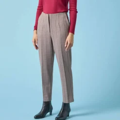 Pantalon cigarette imprimé carreaux, Spécial Petites