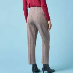 Pantalon cigarette imprimé carreaux, Spécial Petites