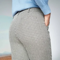 Pantalon cigarette 7/8ème, imprimé pied-de-poule