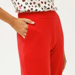 Pantalon coupe large molleton taille élastiquée
