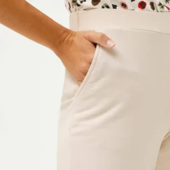 Pantalon coupe large molleton taille élastiquée