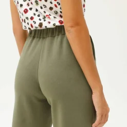 Pantalon coupe large molleton taille élastiquée