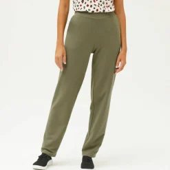 Pantalon coupe large molleton taille élastiquée