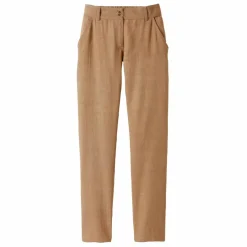 Pantalon coupe mom coton-lin uni