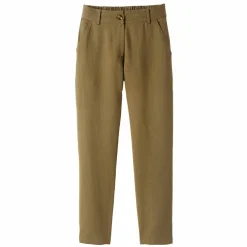 Pantalon coupe mom coton-lin uni
