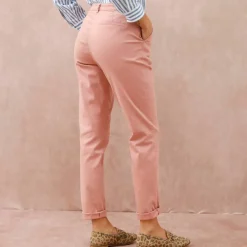 Pantalon coupe mom taille haute, stretch