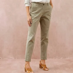 Pantalon coupe mom taille haute, stretch