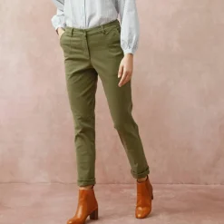 Pantalon coupe mom taille haute, stretch