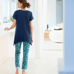 Pantalon de pyjama – fleuri émeraude