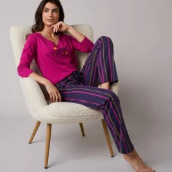 Pantalon de pyjama imprimé rayé Estrella - coton