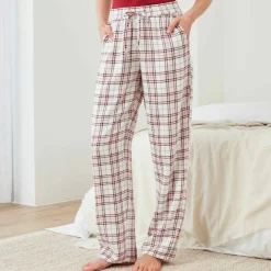 Pantalon de pyjama tissé teint carreaux